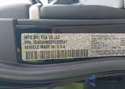 2024 Jeep Grand Cherokee Limited 4X4 from USA, damaged, VIN 1C4RJHBG5RC202647